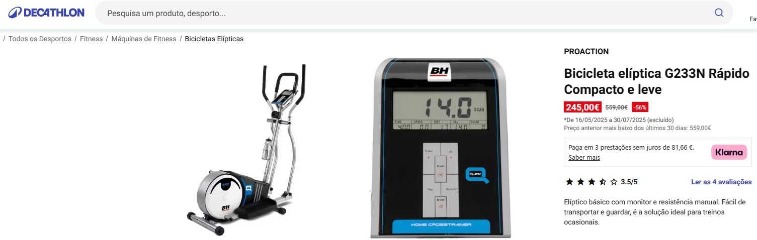 Bicicleta Elíptica BH G233N