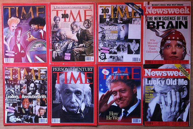 Revistas: Grande Reportagem, Cinemania, Time, Newsweek, Ténis