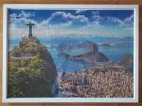 Obraz z puzzli w ramie drewnianej+plexi+metalowa zawieszka 73х53 cm