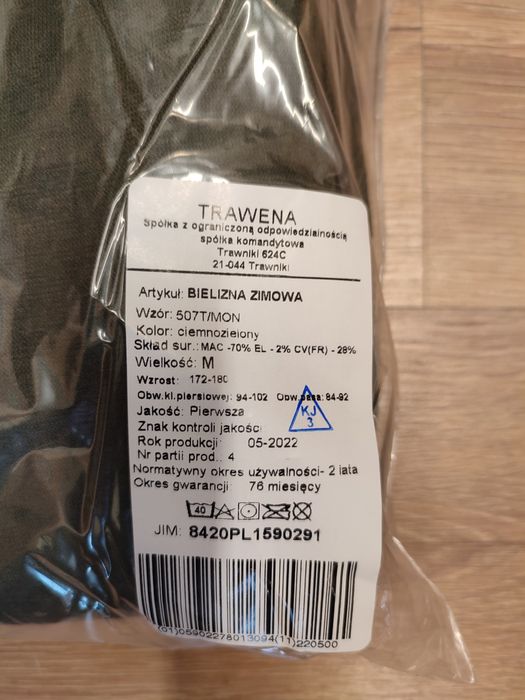Wojskowa Bielizna Zimowa. Ocieplana. Nowa