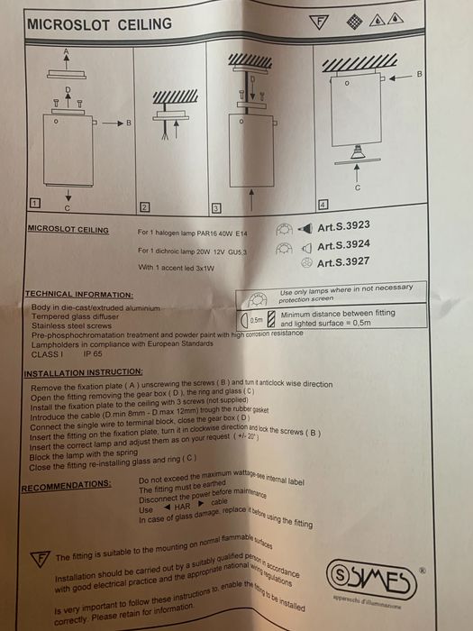Candeeiro tecto novo