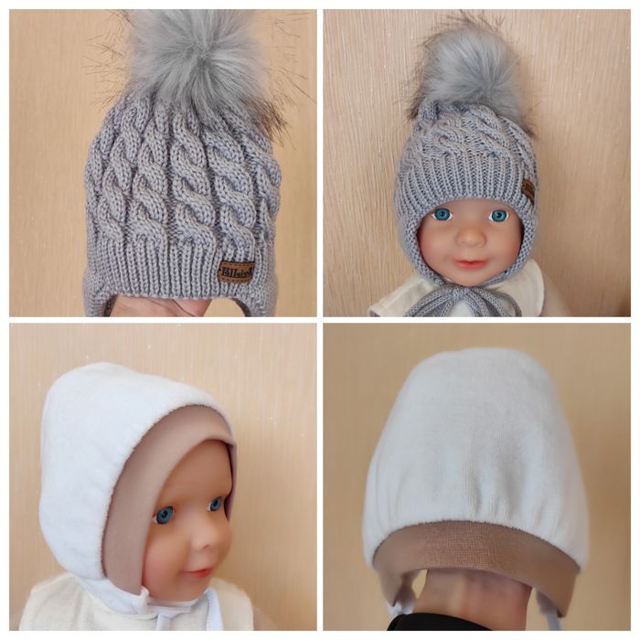 Одяг для малюків- шапки, чепчики, повзуни