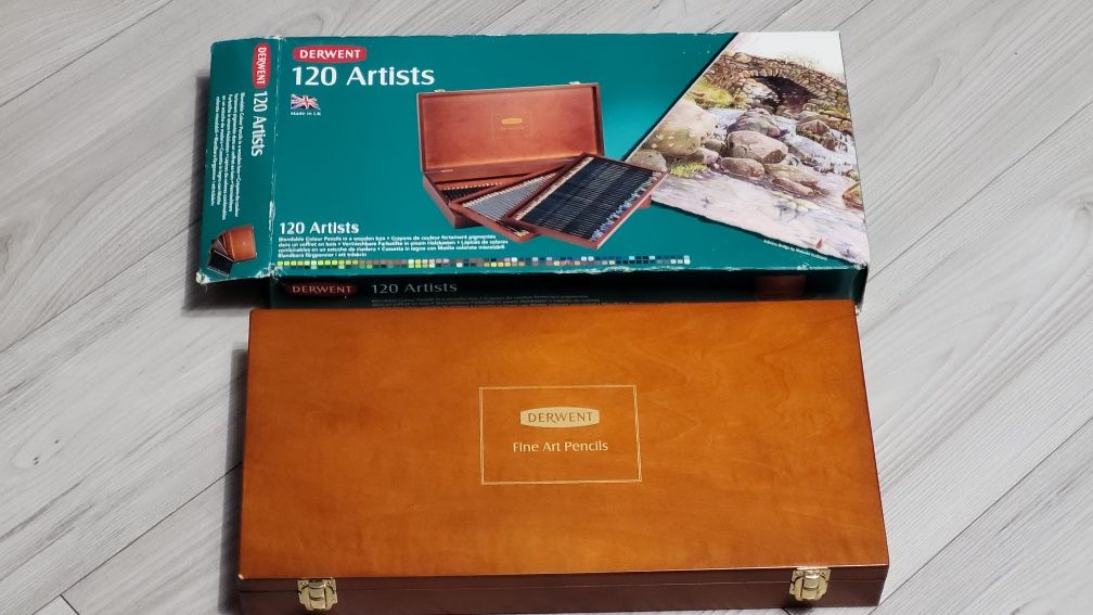 Derwent Artists kredki 120 kolorów w drewnianej kasecie