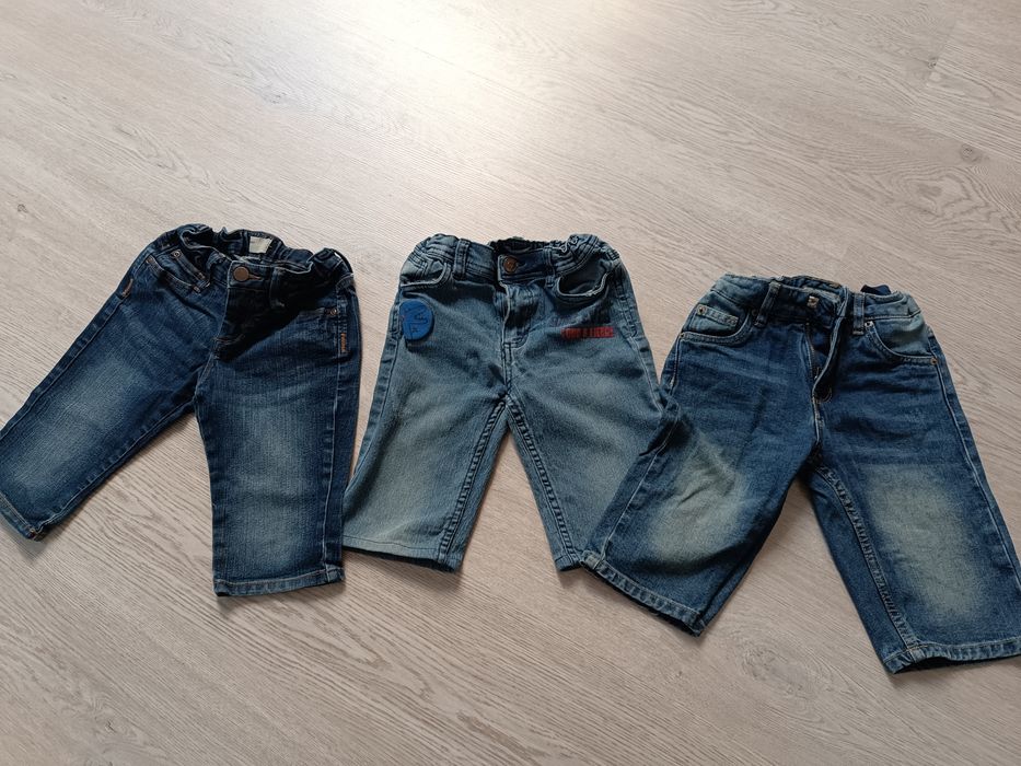 3 pary krótkich spodenek jeansowych r 128