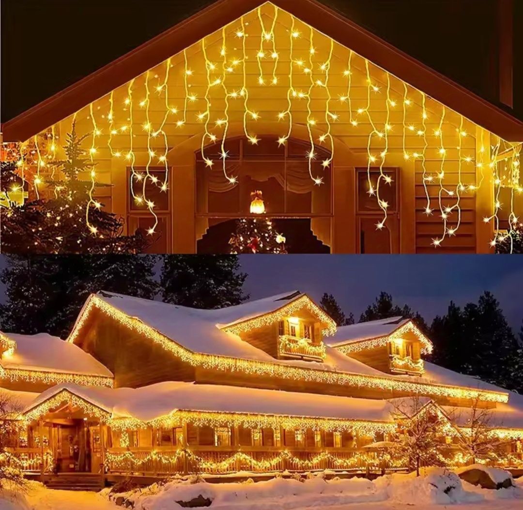 Cortina de luzes de natal