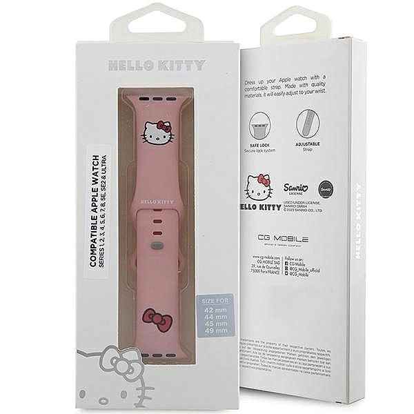 Pasek Hello Kitty Silicone Kitty Head na Apple Watch 42/44/45/49mm - r