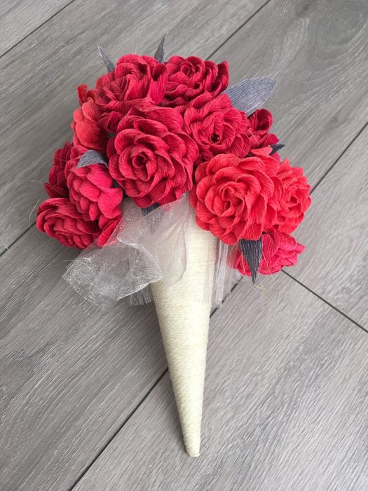 Ręcznie robiony bukiet róże hand made