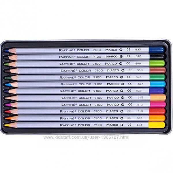 Кольорові олівці MarcoRaffine в металевому пеналі 12/24/36/50/120кол