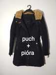 Zara Basic granatowa kurtka puchowa M