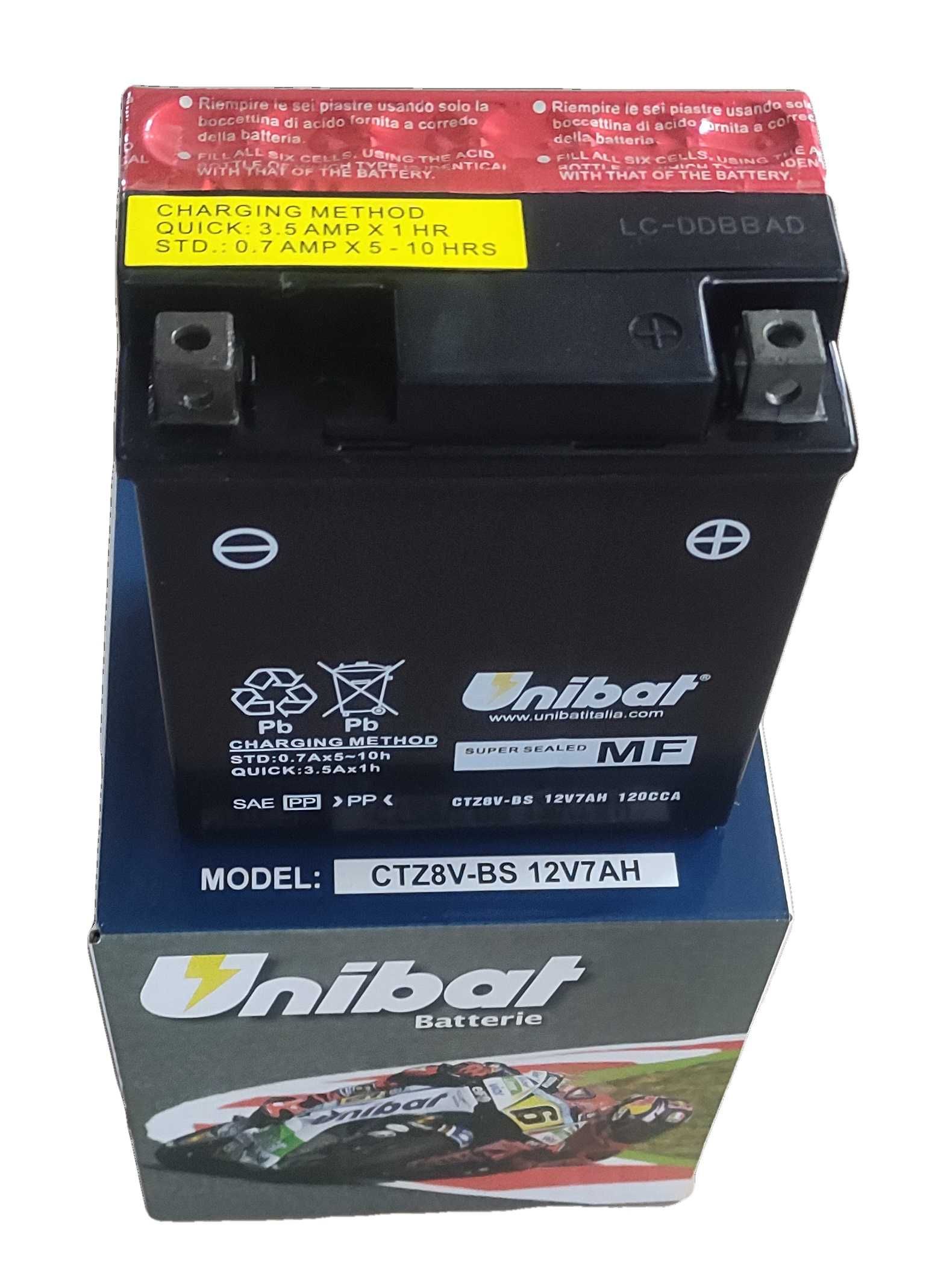 Akumulator Unibat AGM CTZ8V-BS CTZ8V 7Ah 120A 12V NOWY