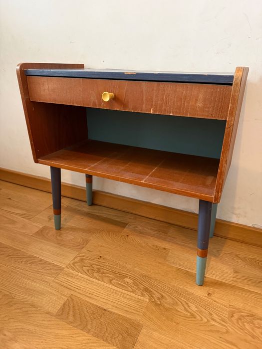 Szafka nocna PRL kolorowa