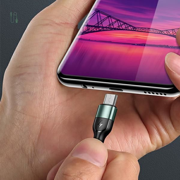 USAMS Kabel pleciony U55 2A micro USBczarny/black 1m SJ450USB01