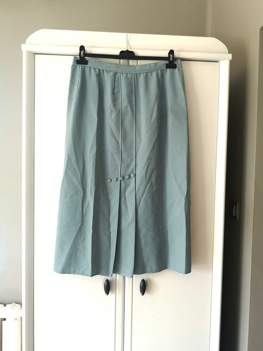 stara retro vintage spódnica szara z czasów prlu 38M 40L midi z lat90
