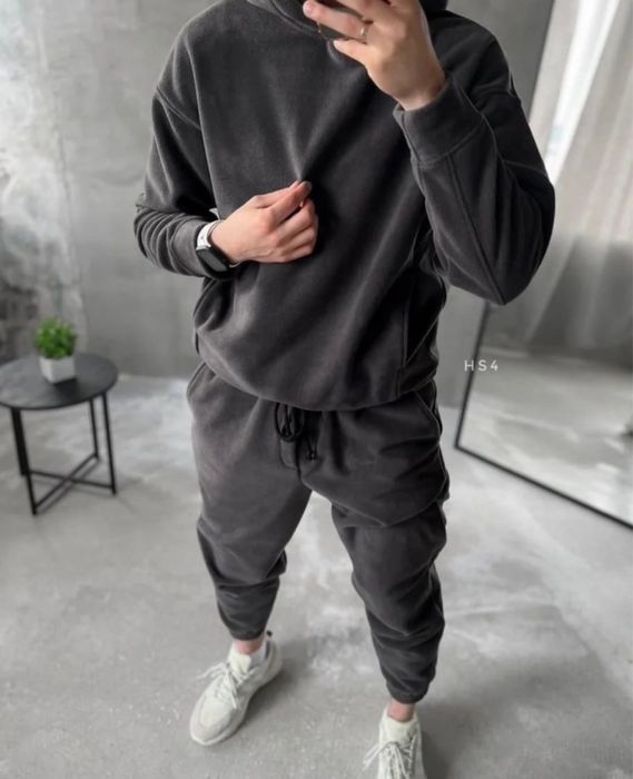 Мужской зимний костюм из флиса POLAR худи/кофта и штаны 48-50 50-52