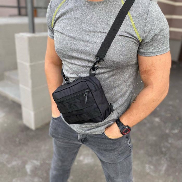 Тактична нагрудна сумка чоловіча через плече PUSHKA бананка слинг