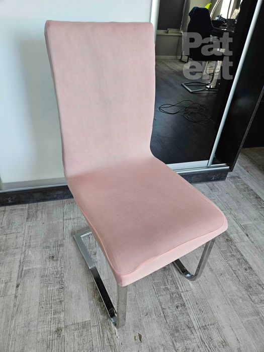 Pokrowce na krzesła elastyczne 4 sztuki różowe róż komplet