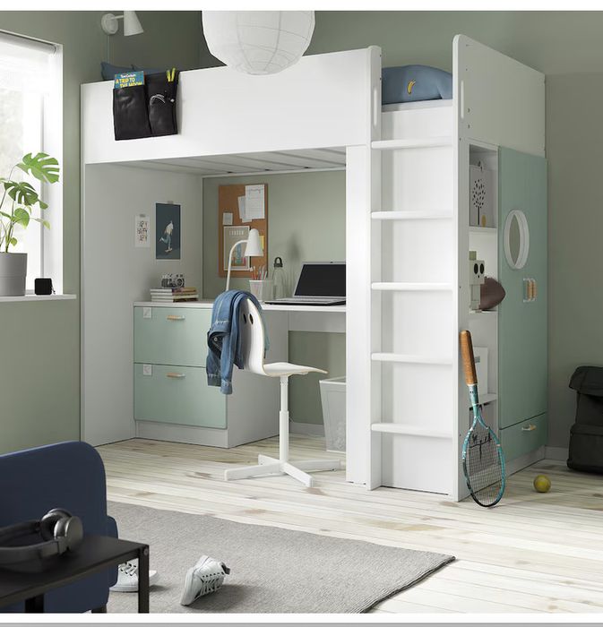 Łozko na antresoli Ikea Smästad