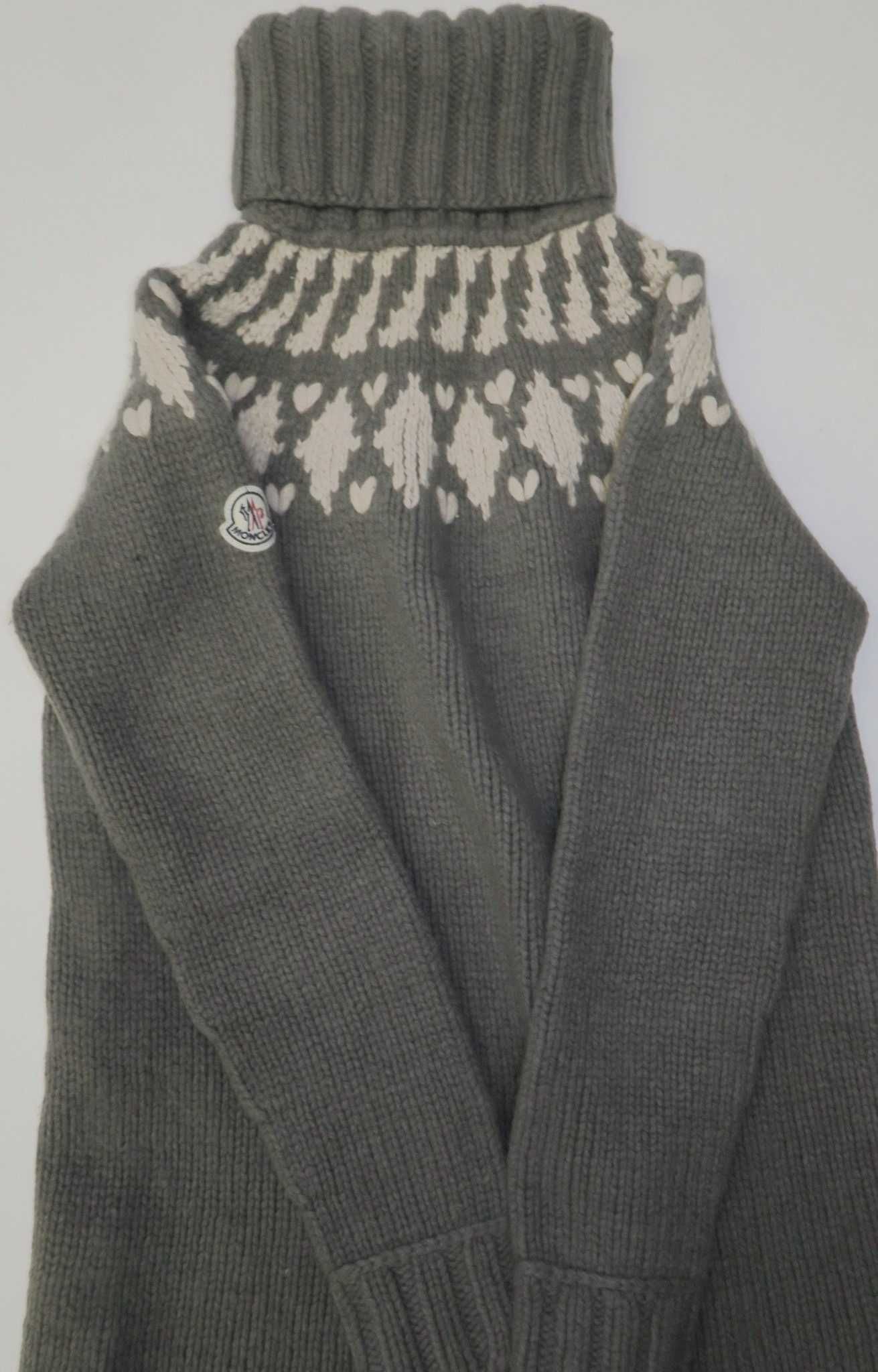 Moncler sweter golf wełniany z kaszmirem damski S