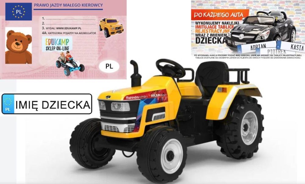 Traktor dla dziecka na Akumulator HL2788 2,4G Pilot 2x45W