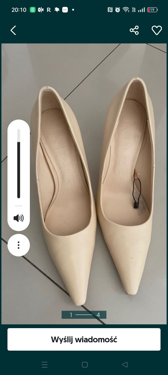 Buty Mango kremowe 37