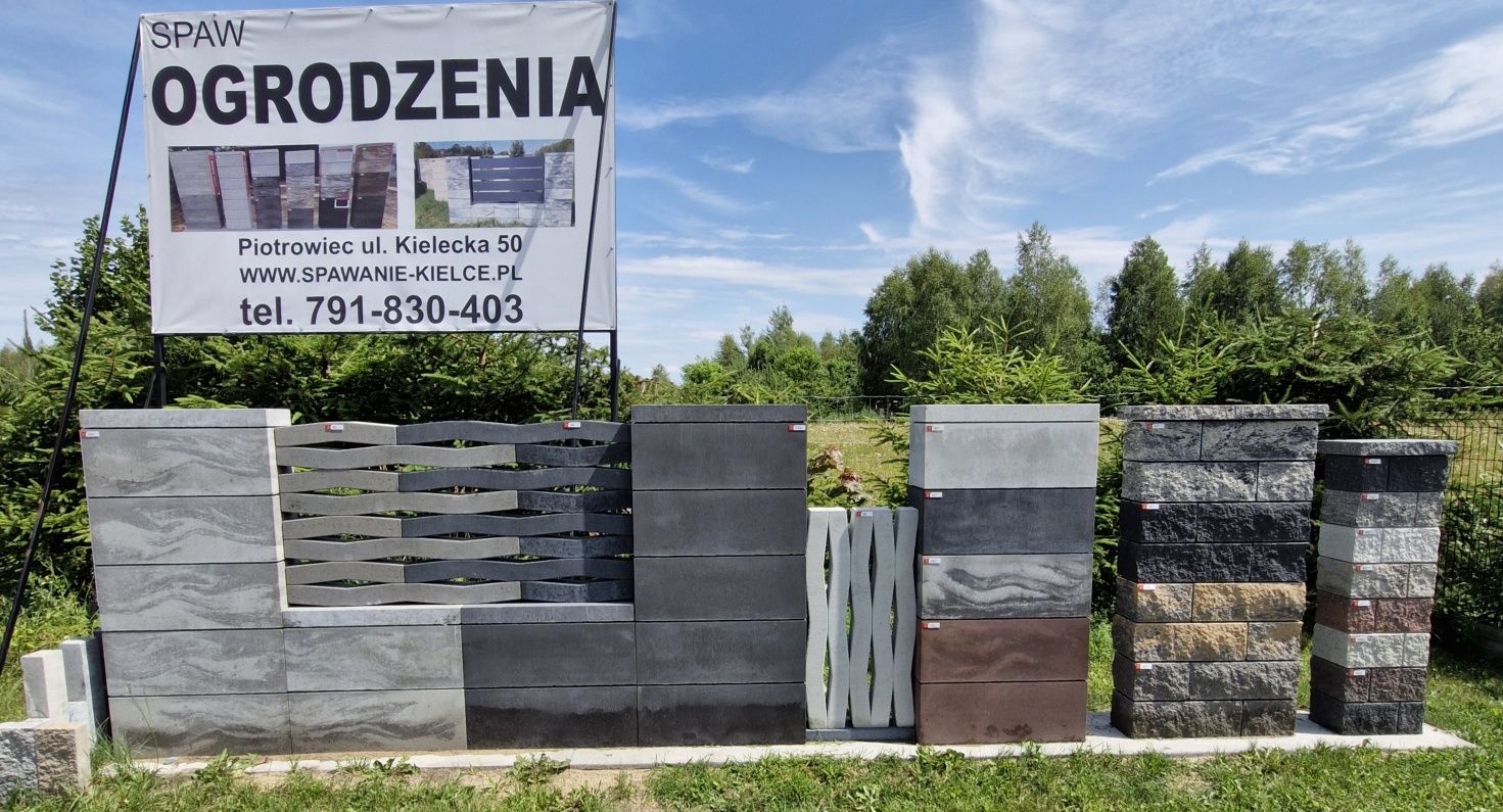 Ogrodzenie JONIEC modułowe betonowe Bloczek Pustak Daszek