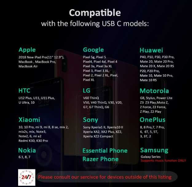 Słuchawki douszne USB C typu C