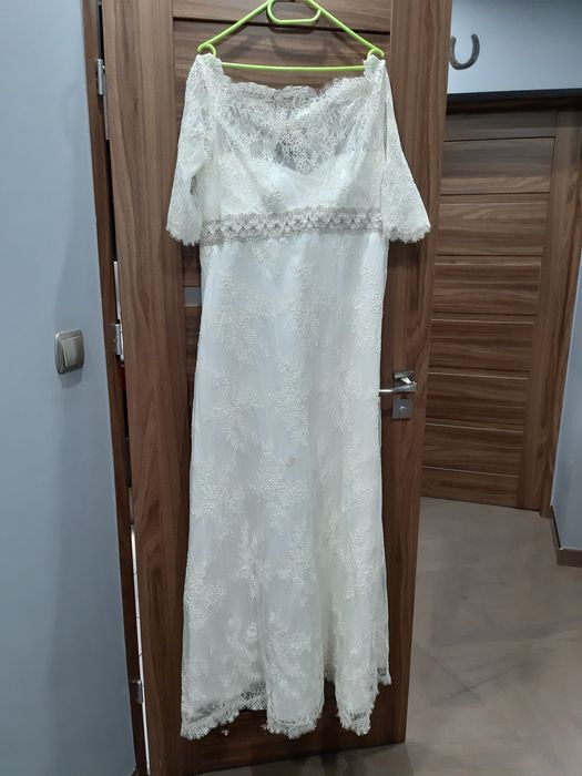 Suknia ślubna kolor Ekru plus bolerko