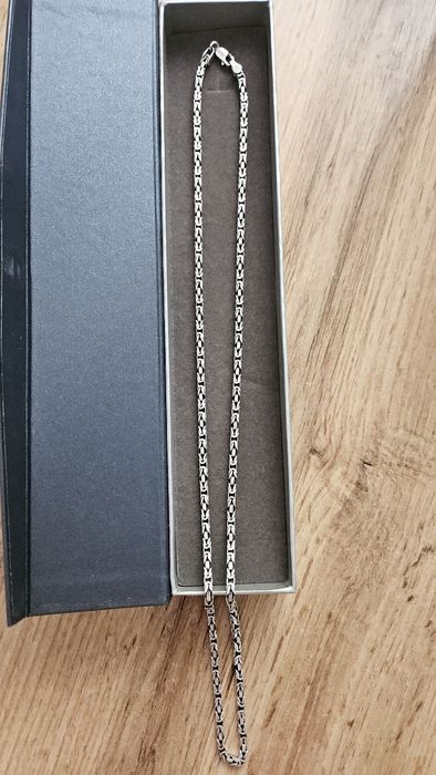 Srebry łańcuszek splot królewski 60 cm