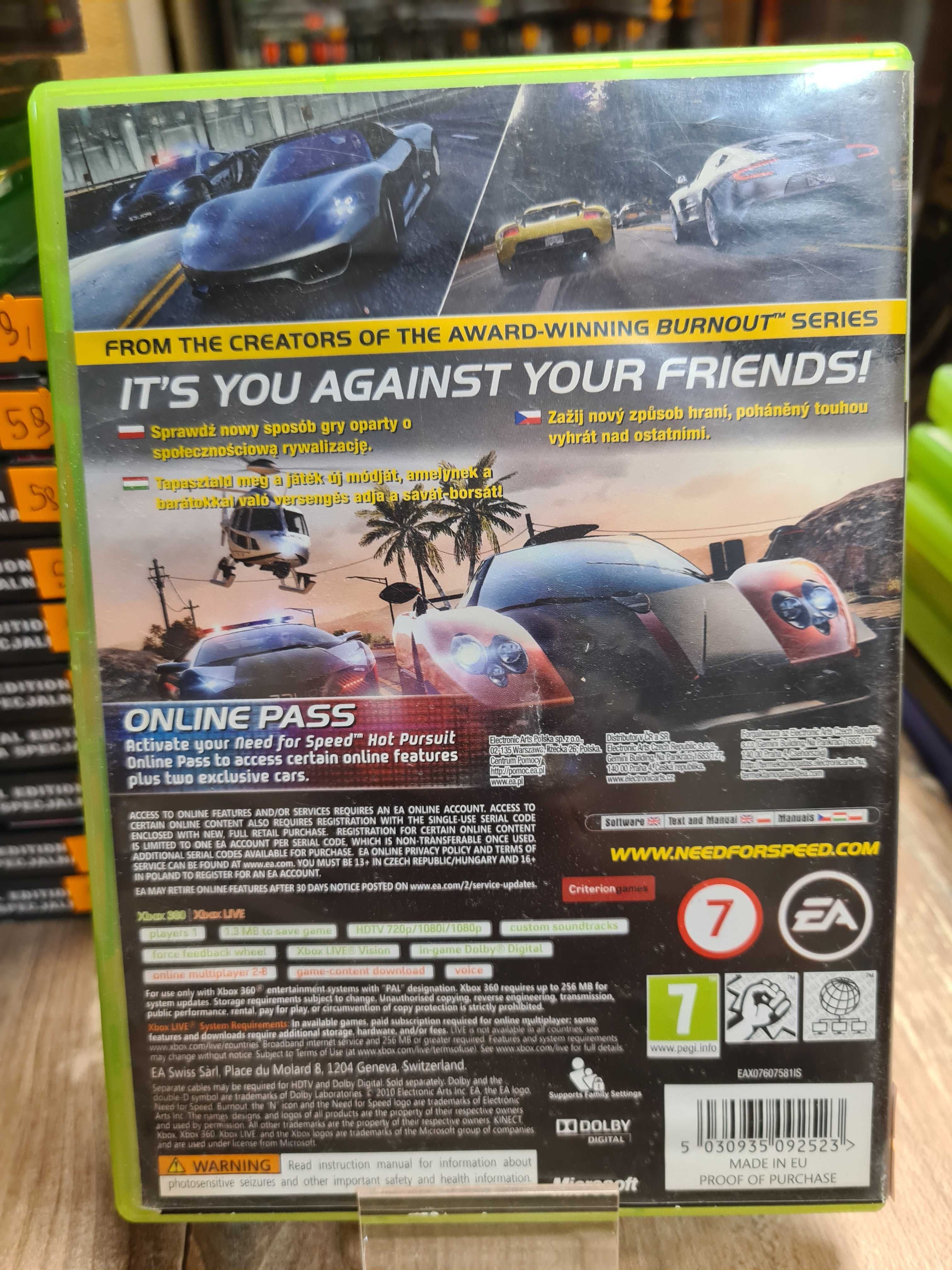 Need For Speed: Hot Pursuit XBOX 360,  Sklep Wysyłka Wymiana