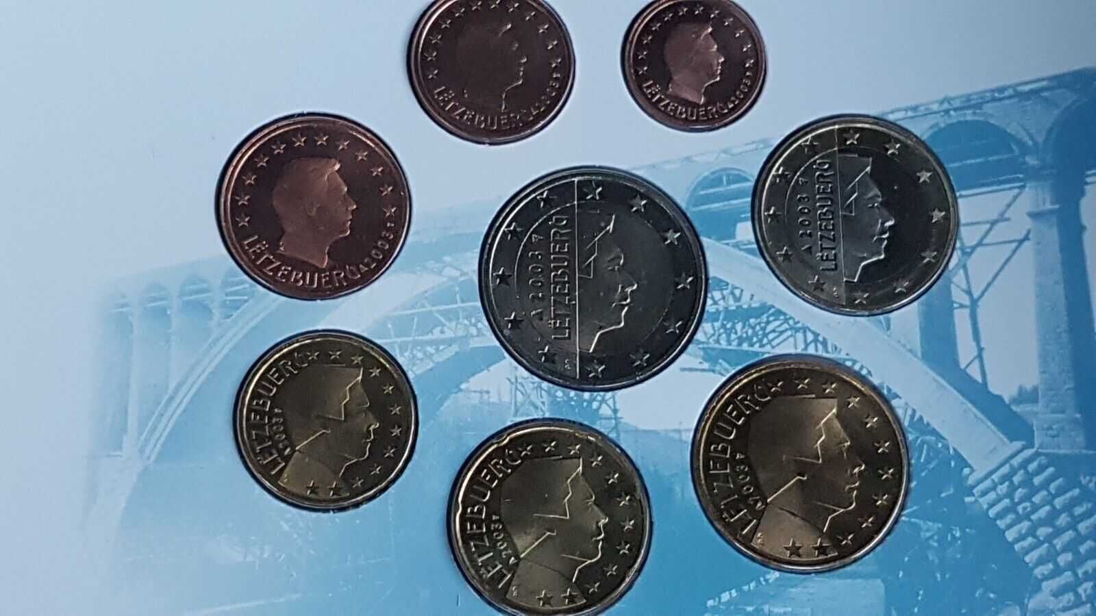 Set Conjunto Euro - Luxemburgo 2003 BNC 1ct até 2 euro