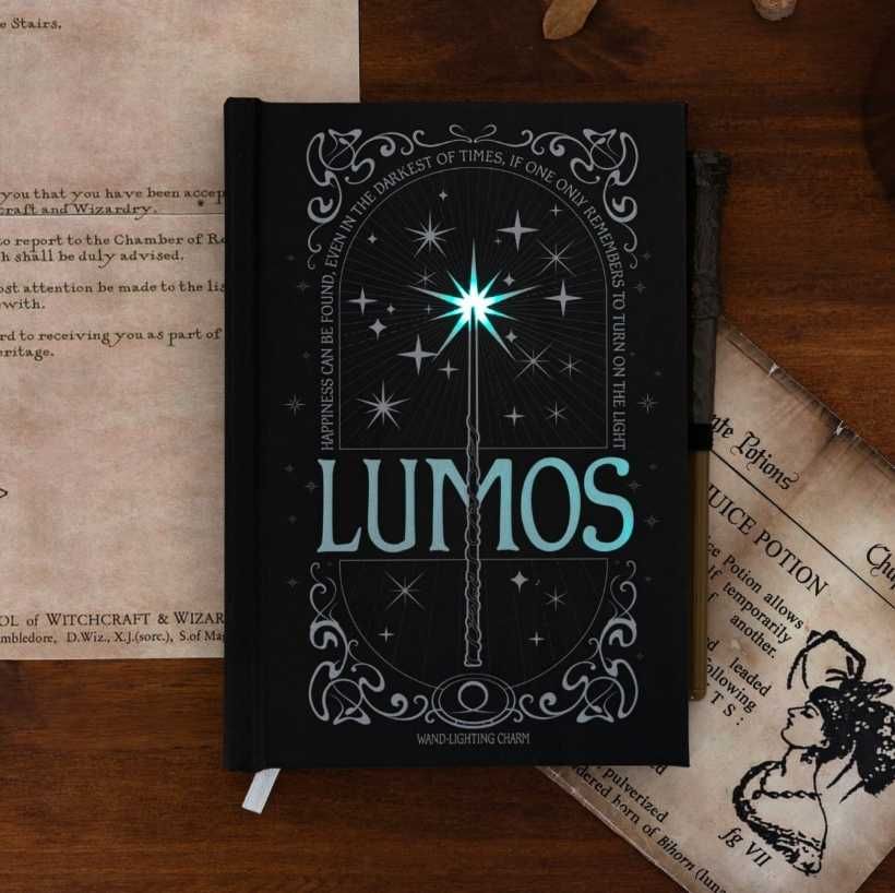 Harry Potter zeszyt notatnik notes A5 świecący + długopis różdżka