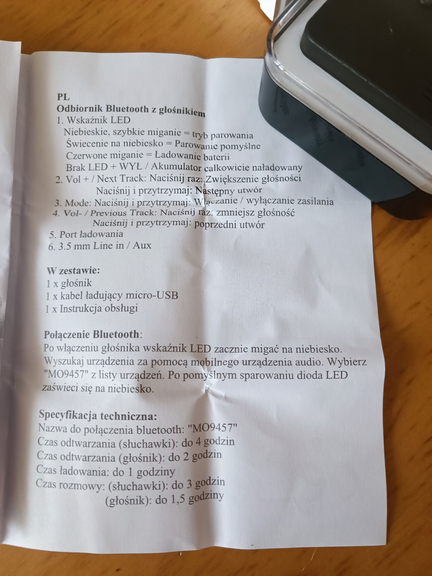 Odbiornik bluetooth z głośnikiem