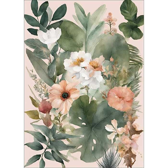 Plakat bukiet botaniczny do salonu/ sypialni - 30x40cm