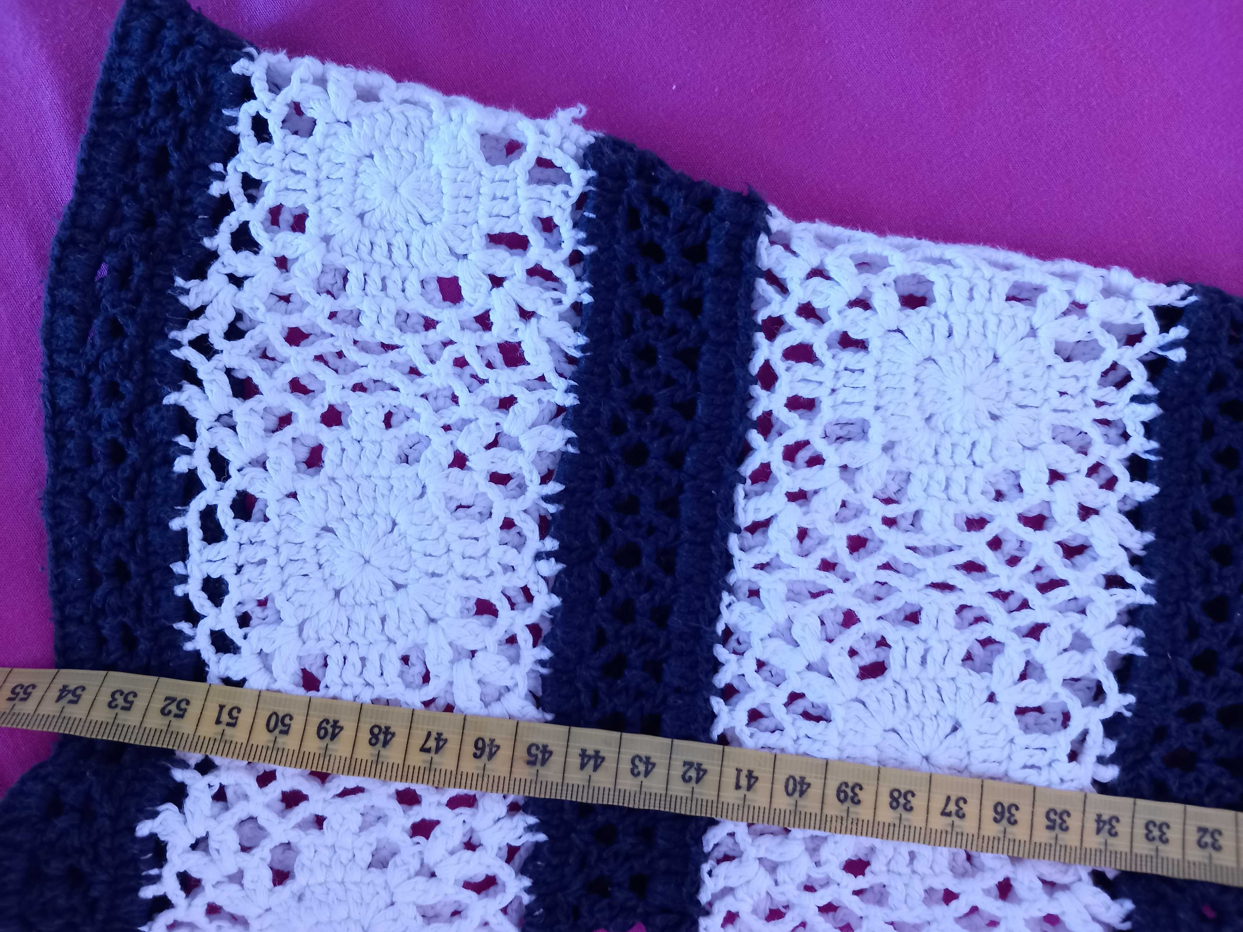 Túnica/ camisola em crochet mangas flare 100% algodão T36