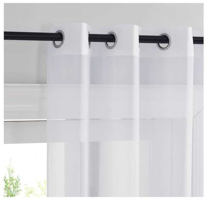 Zestaw 2 zasłon/firanek 200x140 kolor biały