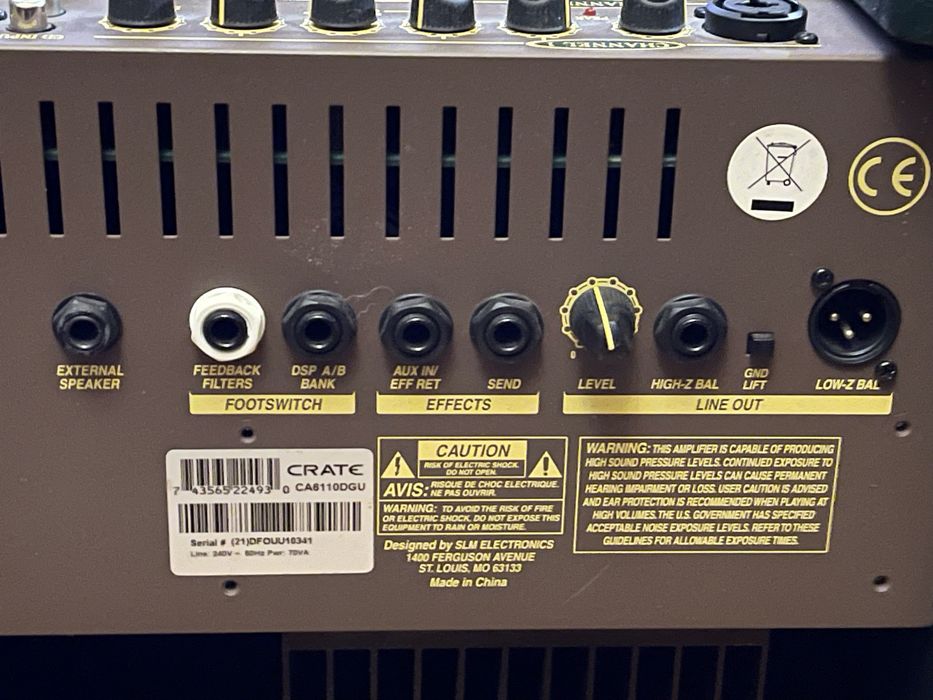 Комбопідсилювач Crate CA6110D для акустичних гітар обмін на maschine