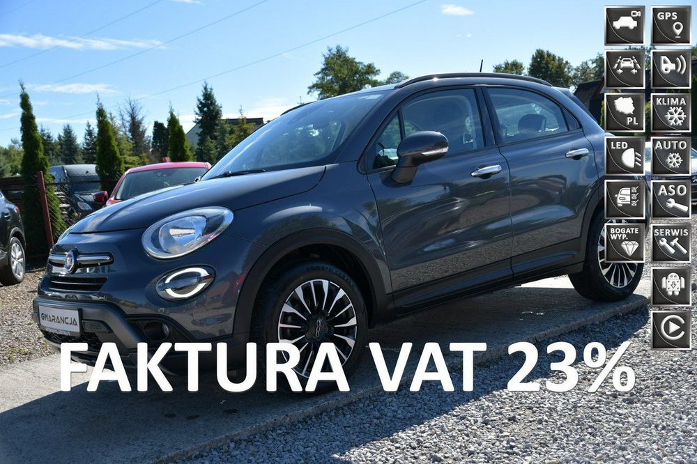 Fiat 500X nawi|asystent pasa ruchu|led|android|bluetooth|climatronic|pół skóra|
