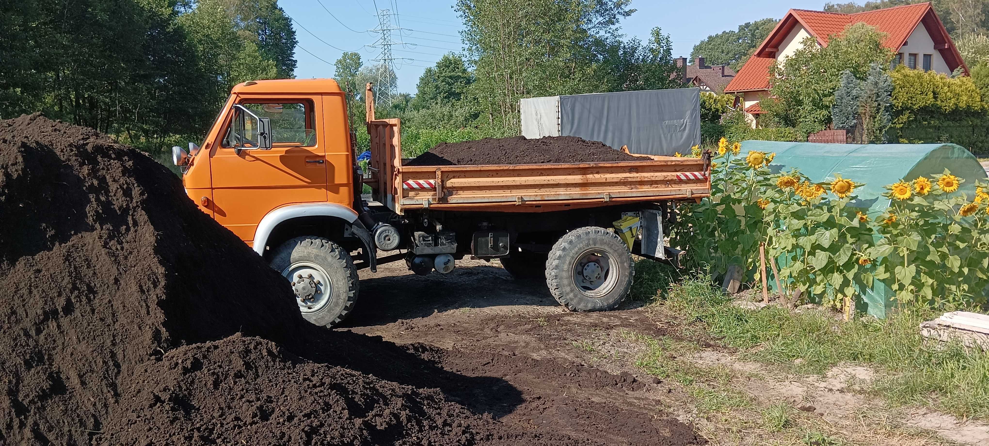 Czarna Ziemia ogrodnicza Humus - transport 1-6 t