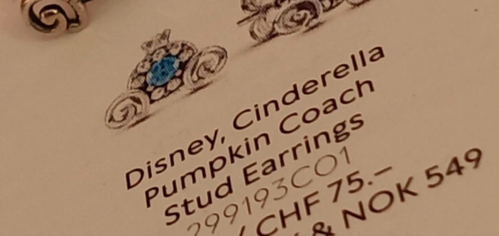 Zestaw bizuterii pandora kopciuszek naszyjnik i kolczyki karoca