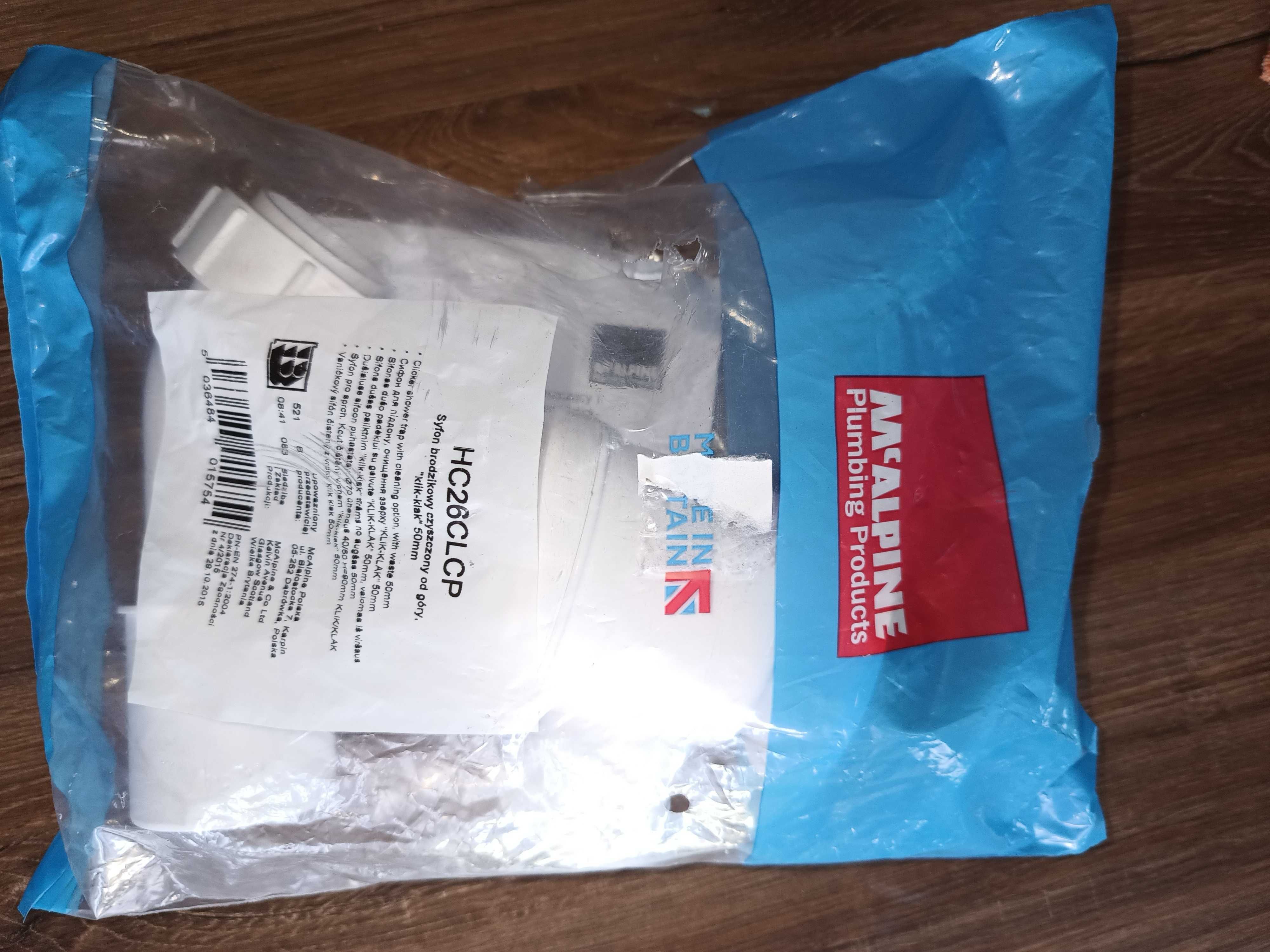 MCALPINE Syfon brodzikowy 50mm klik-klak HC26CLCP