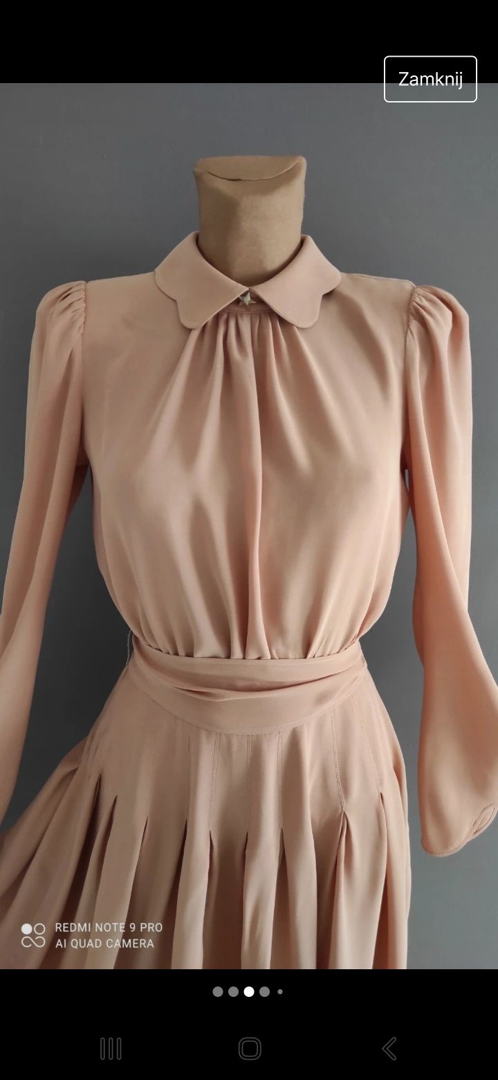 Sukienka subtelna zwiewna Elisabetta Franchi rozmiar włoski 38/xs
