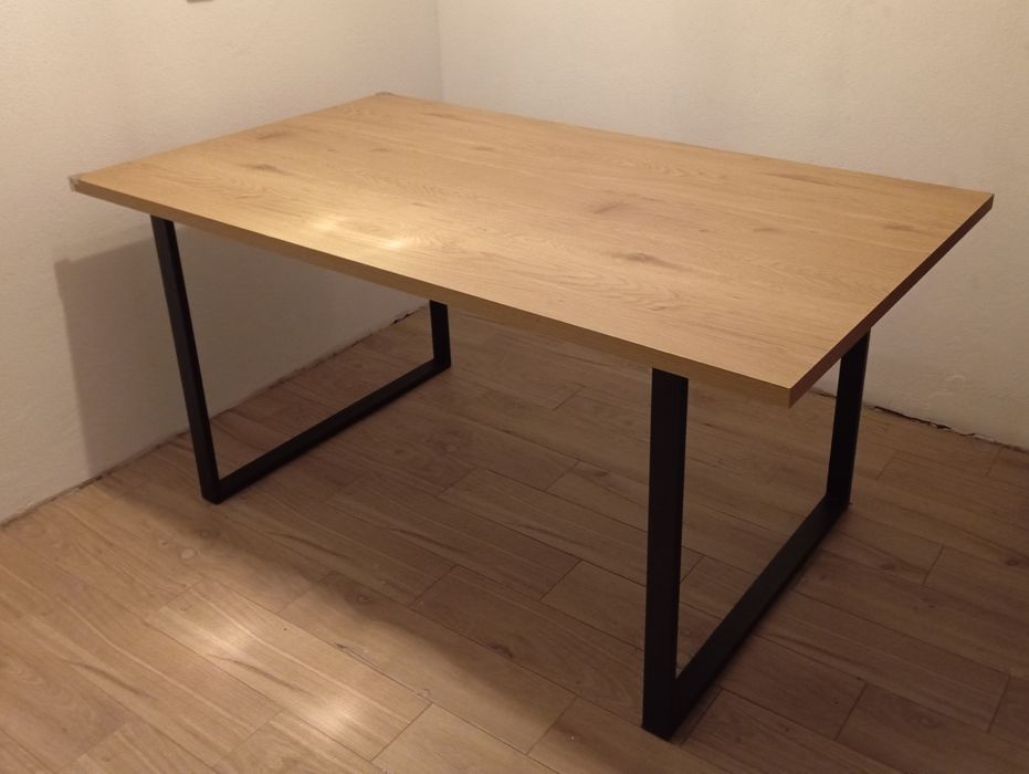 Stół 160x90 czarne metalowe nogi loft