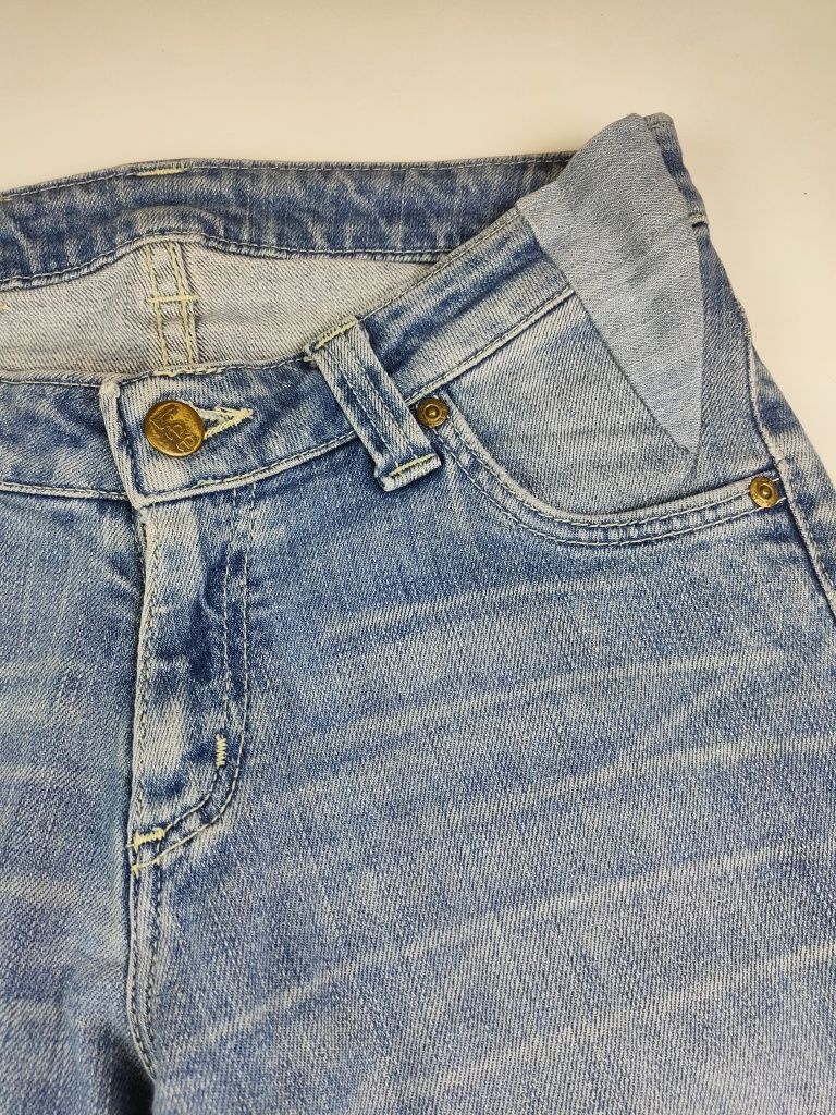 Niebieskie jeansy damskie spodnie dżinsowe klasyczne Lee blue jeans (X