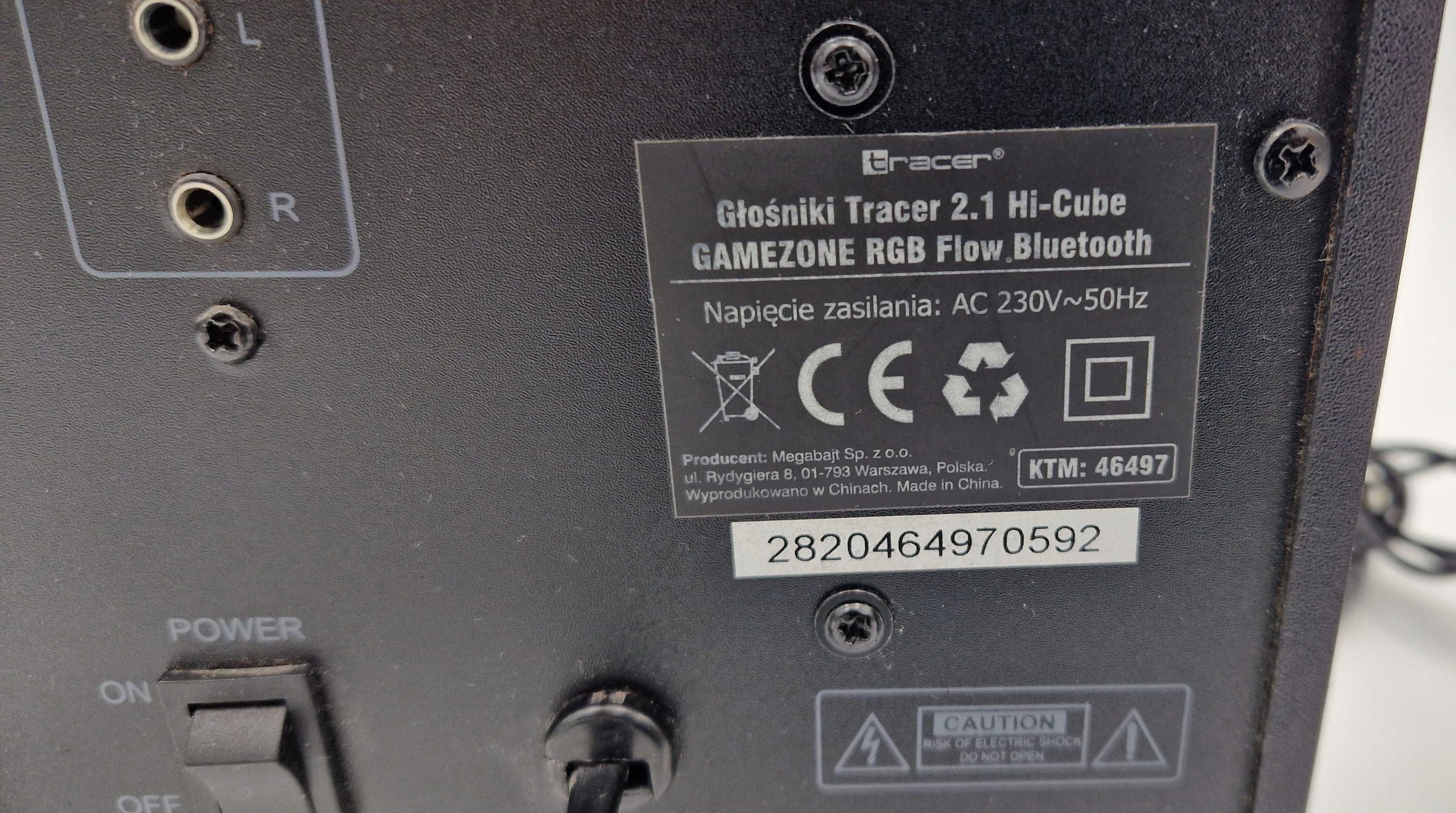 Głośniki Bezprzewodowe TRACER 20W Hi-Cube RGB Flow 2.1 3sztuki OKAZJA!