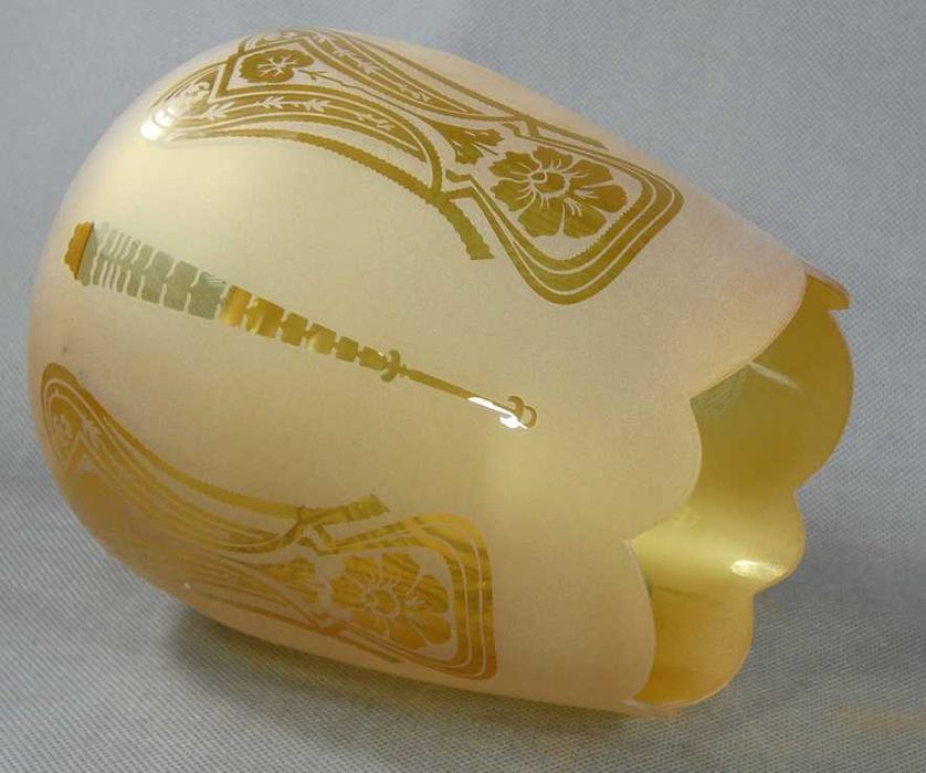 Miodowy TULIPAN klosz LAMPA NAFTOWA 8,5 cm secesja