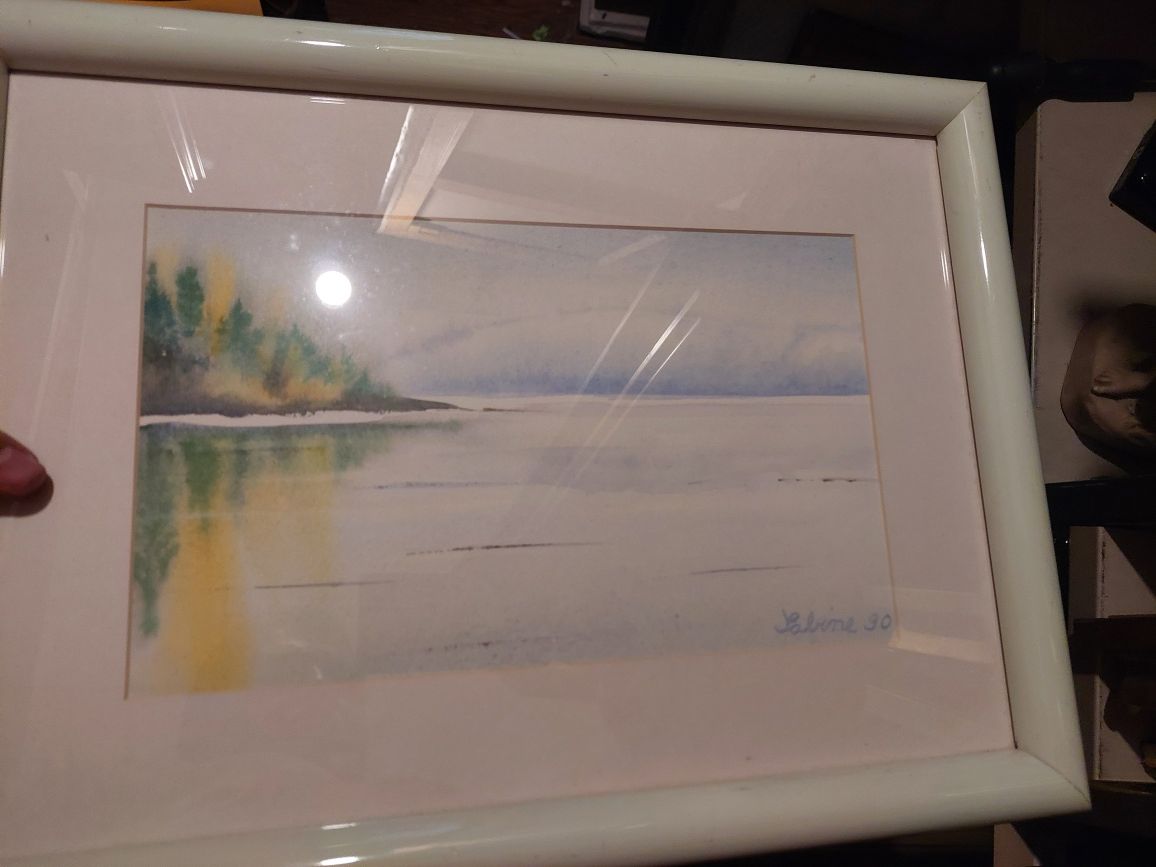 Aguarela com moldura pintura