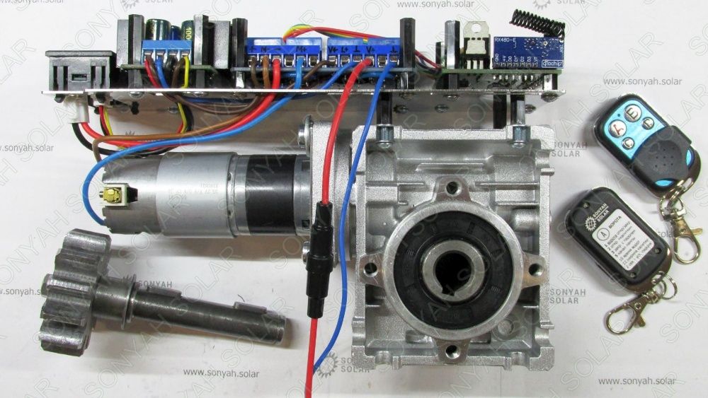 Безопасный привод откатных ворот 12В мотор-редуктор автоматика