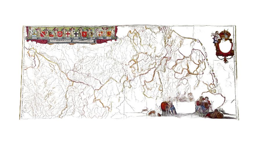 stara mapa 1663 ren niemcy europa rzeka godła 51