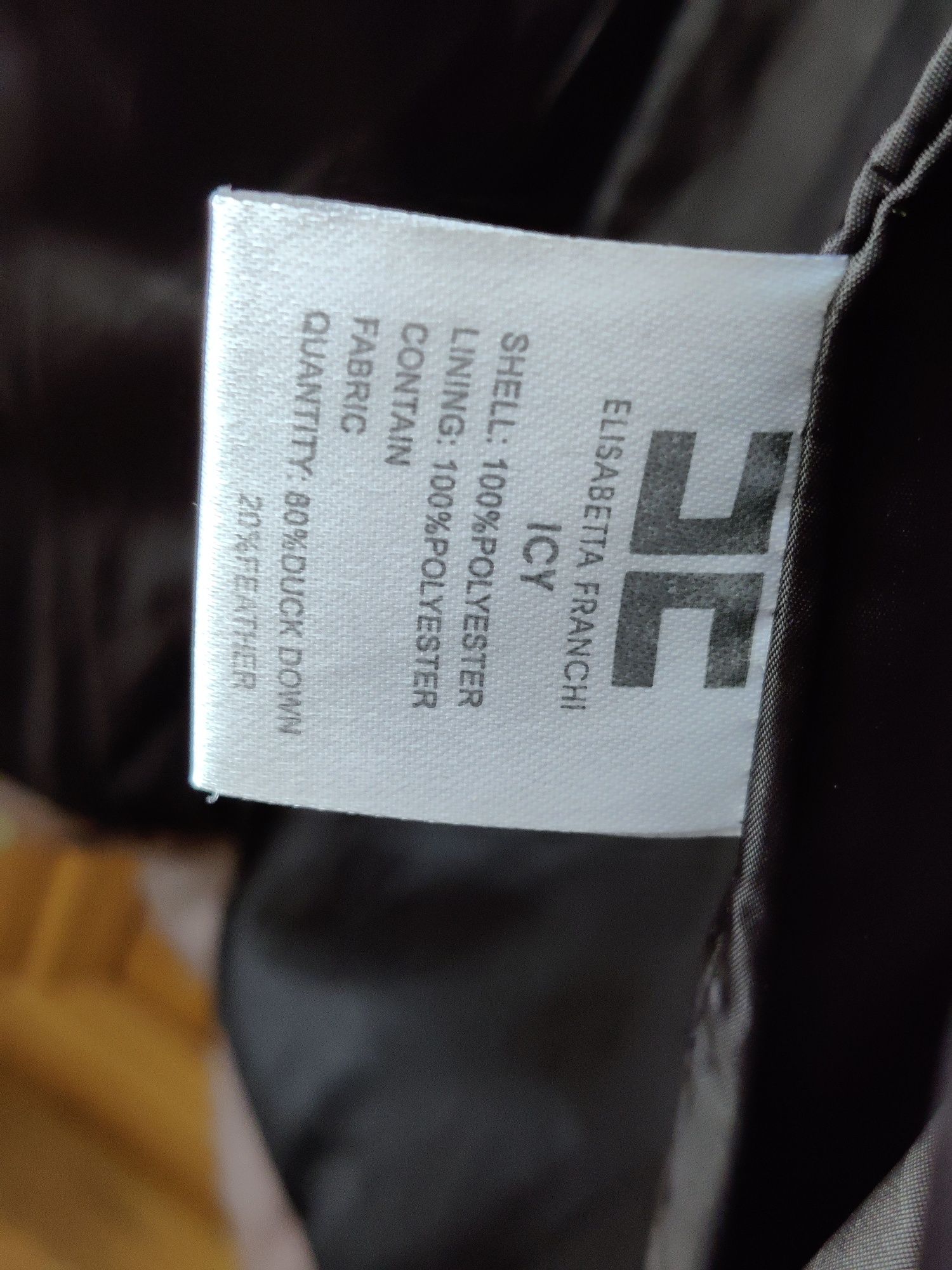 Kurtka zimowa Puchowa Plaszcz Elisabetta Franchi z jenotem Lis r. 38
