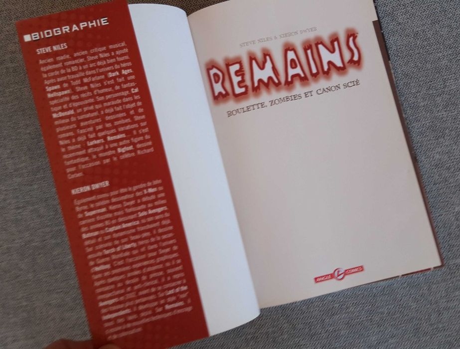 Bd em francês "REMAINS roulette, zombies e canon scié"